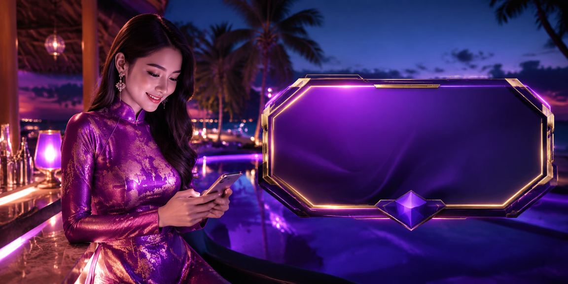 Người dùng Mũi Né nạp tiền nhận bonus qua điện thoại trong trang phục áo dài